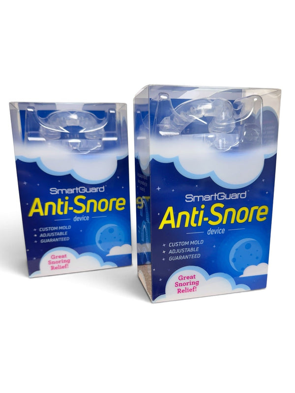Two SmartGuard Anti-Snore device retail boxes side by side